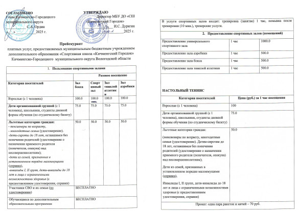 Платные услуги 1.
